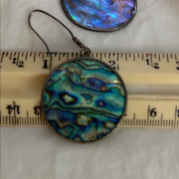 Large Vintage Abalone Shell Earrings - Picture 6 of 6